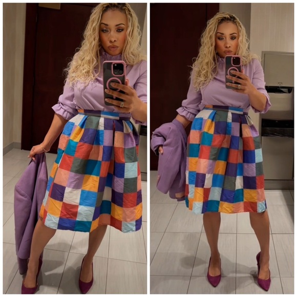 Colorful Patchwork Women's Skirt -E06 - Picture 2 of 5